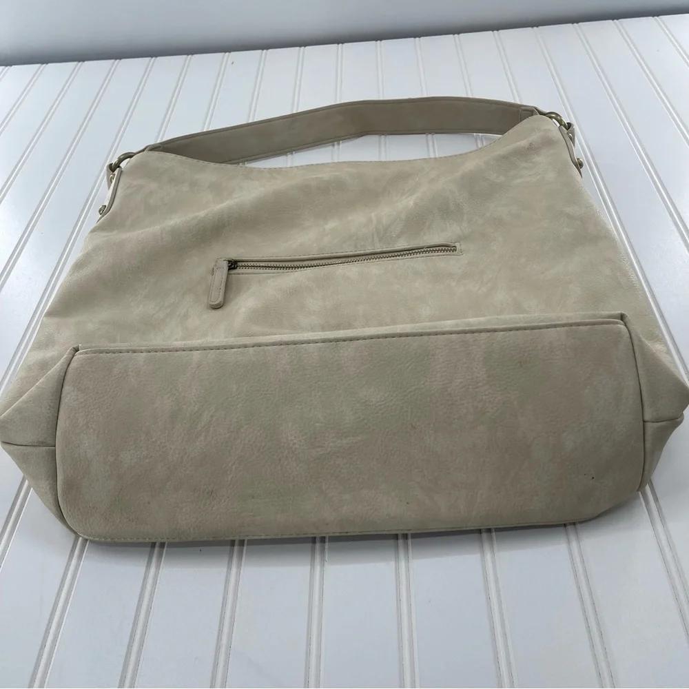 SHIRALEAH Brooklyn Vegan Ivory Hobo Purse Bag